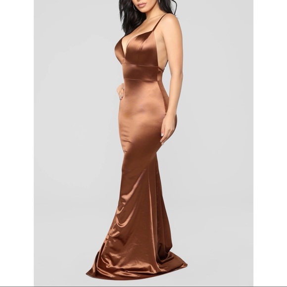 Coco Brown Mermaid Dress - Picture 2 of 3